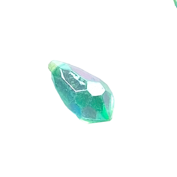 AB faceted plastic drop in Aqua, translucent, sew-on, 6.5x13mm.