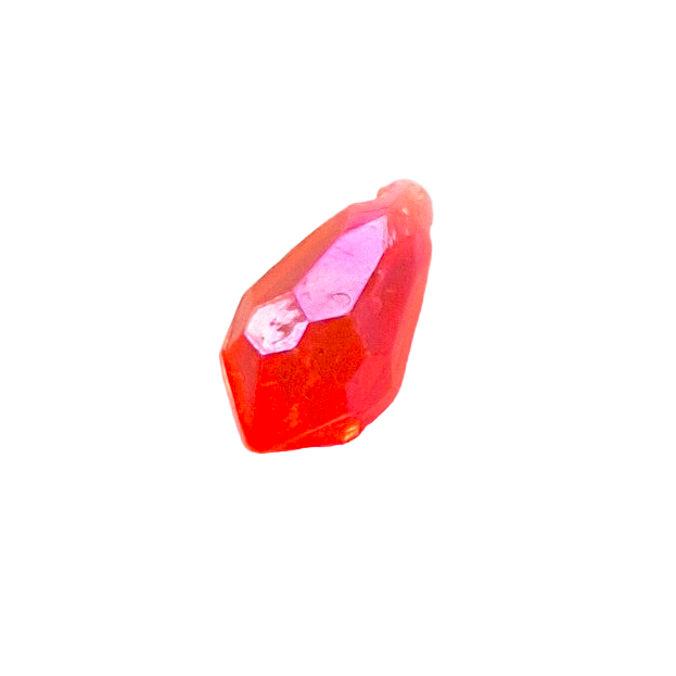 AB faceted plastic drop in Coral, translucent, sew-on, 6.5x13mm.