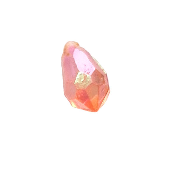 AB faceted plastic drop in Dark Pink, translucent, sew-on, 6.5x13mm.