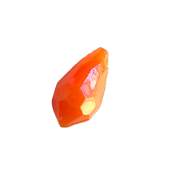 AB faceted plastic drop in Orange, opaque, sew-on, 6.5x13mm.
