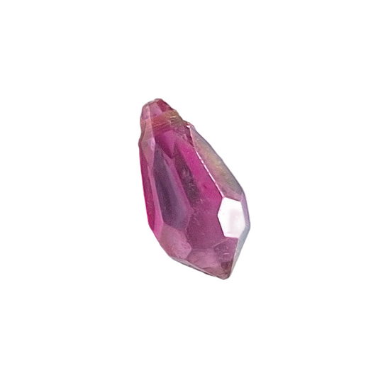 AB faceted plastic drop in Violet, translucent, sew-on, 6.5x13mm.