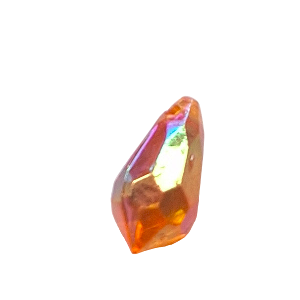 AB faceted plastic drop in Topaz, translucent, sew-on, 6.5x13mm.