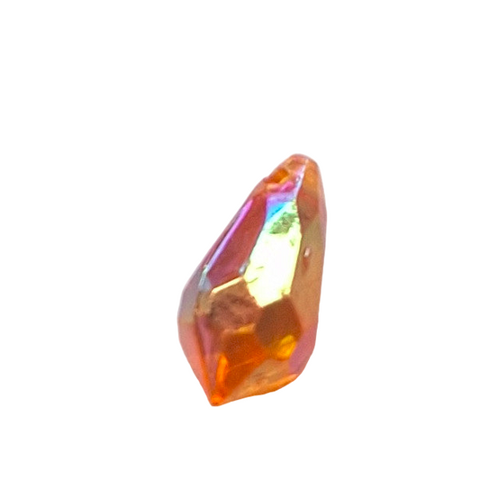 AB faceted plastic drop in Topaz, translucent, sew-on, 6.5x13mm.