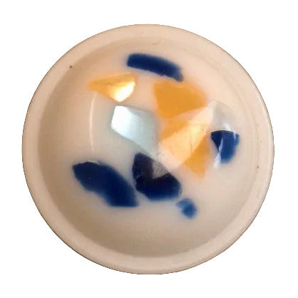 White Plastic Confetti Button – Multicolor Specks, Shank – 22mm/34L – 1 Gross