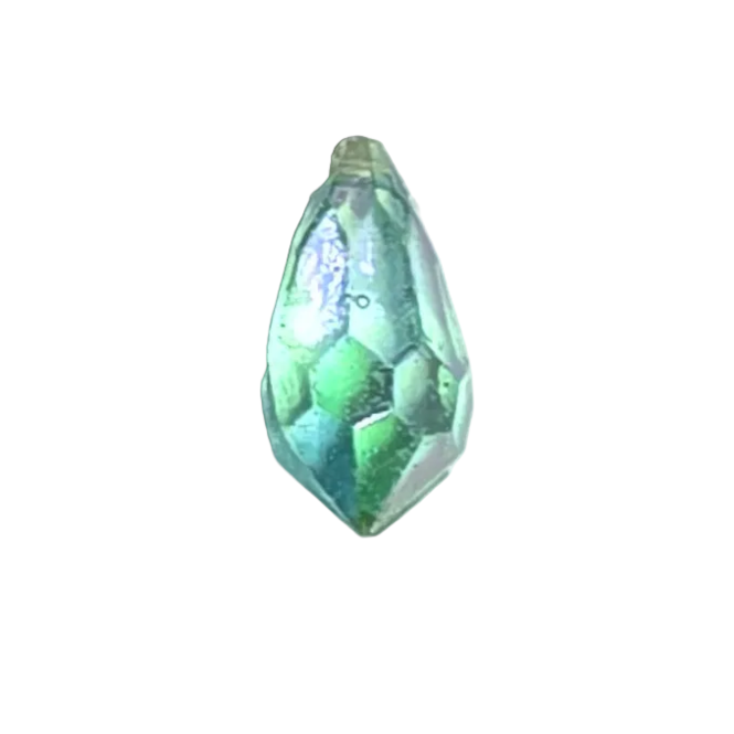 AB faceted plastic drop in Aqua, translucent, sew-on, 6.5x13mm.