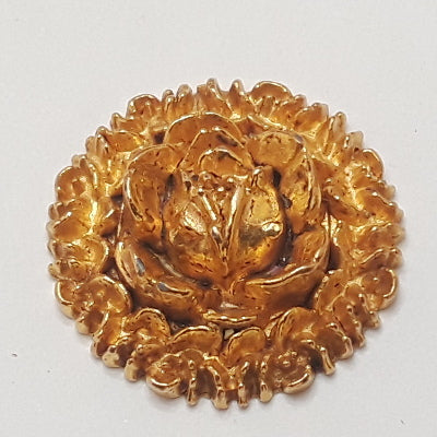 bouquet plastic flat back metalized in gold color. 20mm