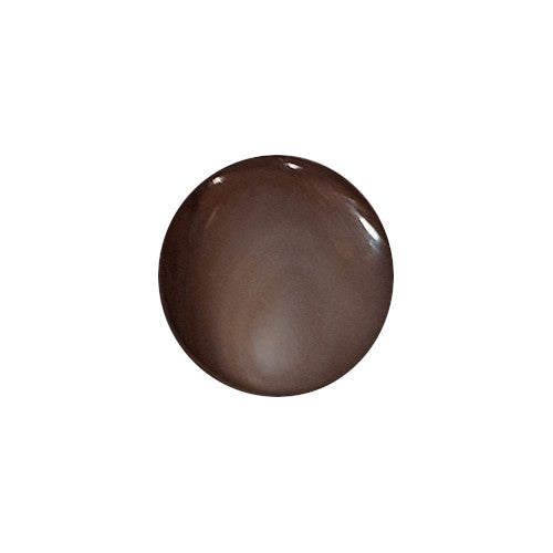 Front view of copper dyed Troca shell button with natural nacre reflection and a self-shank attachment, 11mm.
