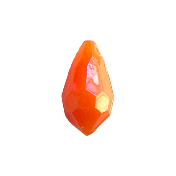 AB faceted plastic drop in Orange, opaque, sew-on, 6.5x13mm.
