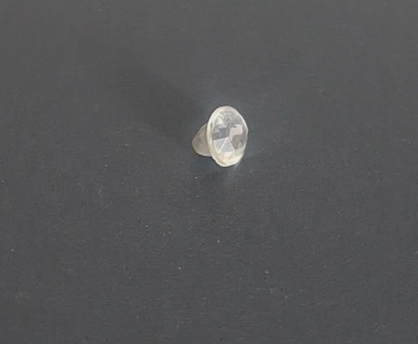 Mirrored glass button with oval jeweled design, 15mm, , shown in video with light movement to display the mirrored finish and back.