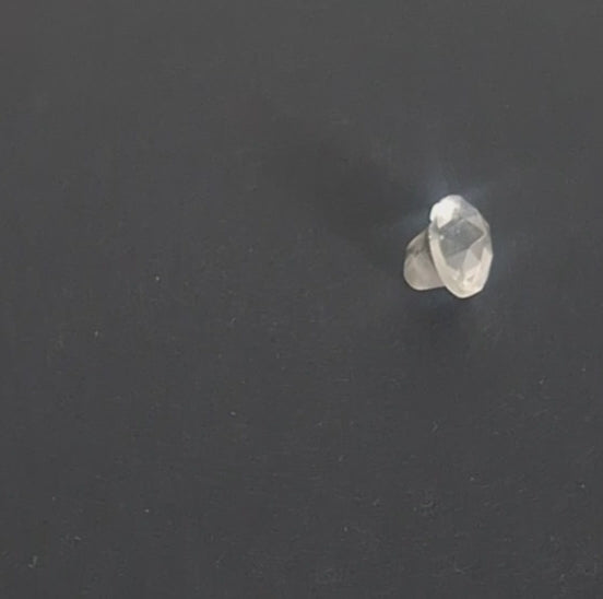 Mirrored glass button with oval jeweled design, 14mm, , shown in video with light movement to display the mirrored finish and back.