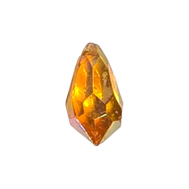 AB faceted plastic drop in Topaz, translucent, sew-on, 6.5x13mm.